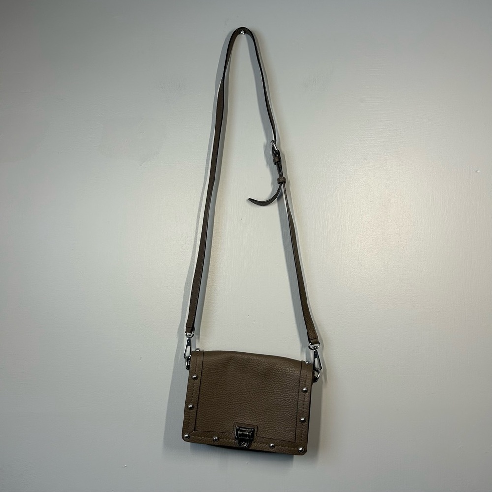 Rebecca minkoff brown leather studded crossbody